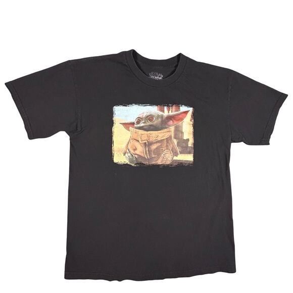 Star Wars The Mandalorian Baby Yoda Mad Engine Graphic T-Shirt Black Men's XL - Picture 2 of 7